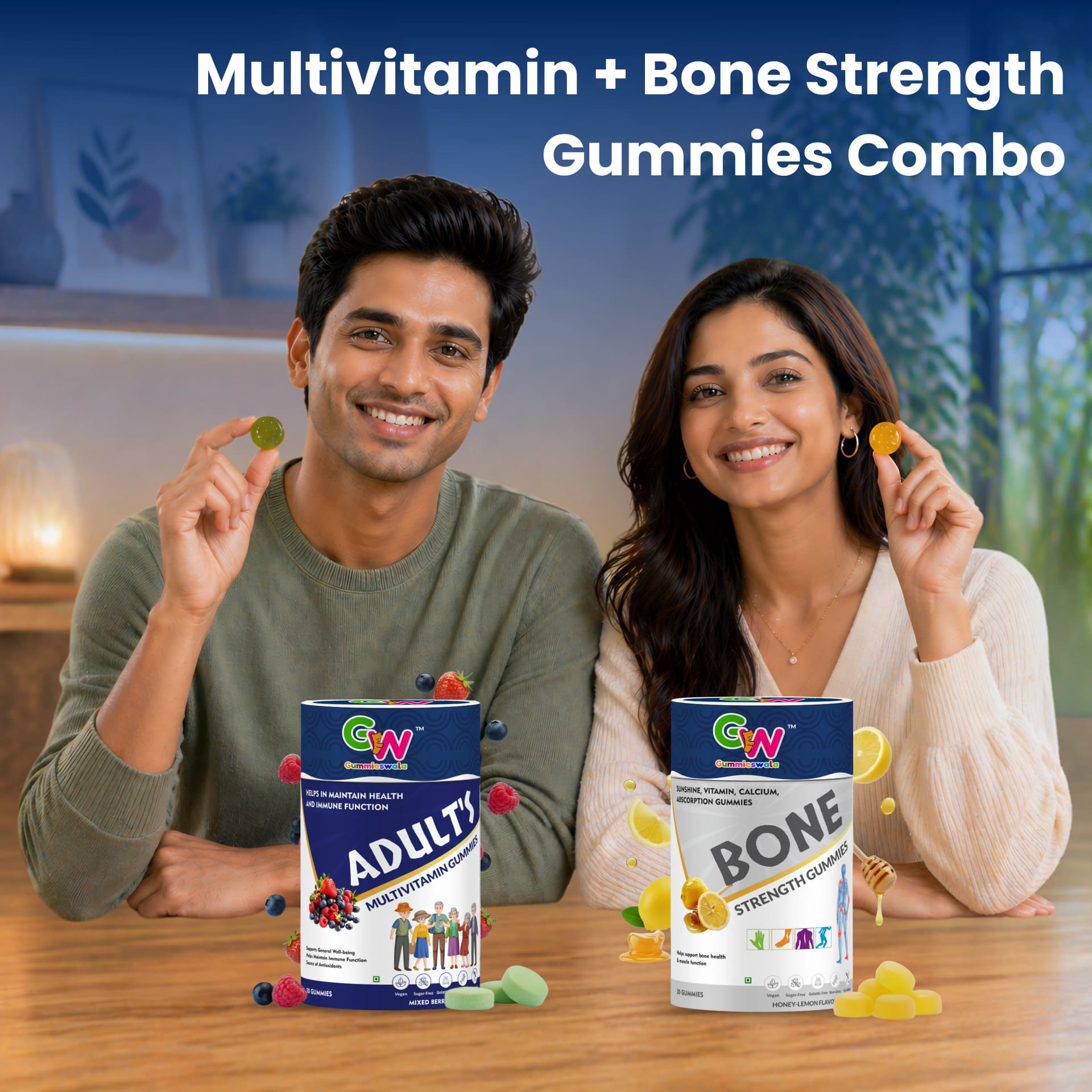 Multivitamin + Bone Strength Gummies (Pack of 2) image 2