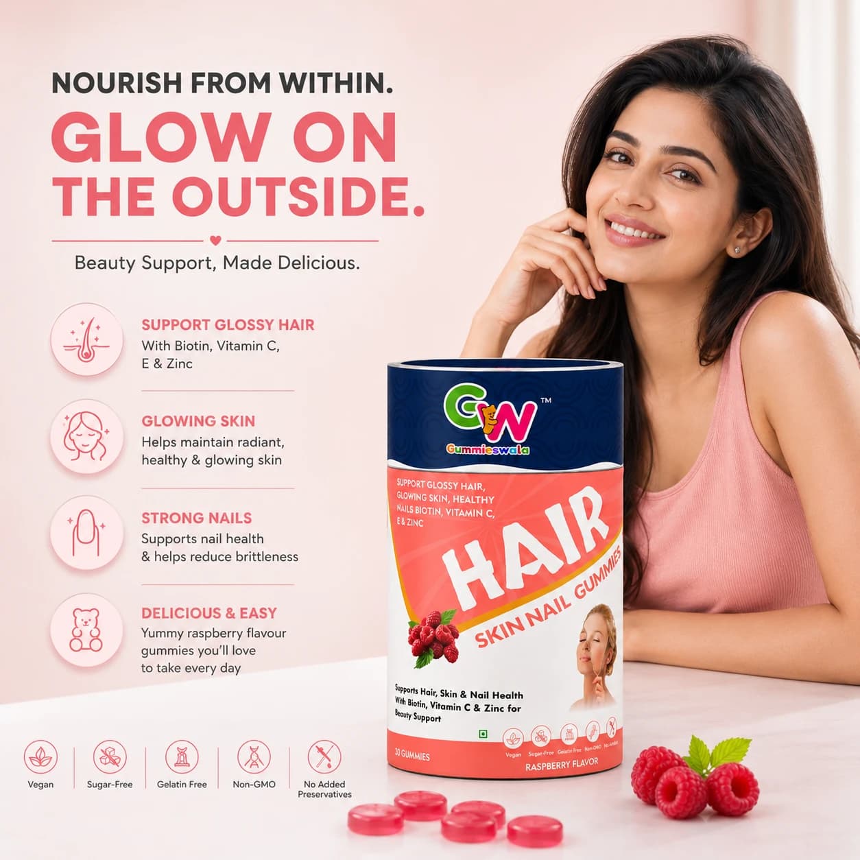 Hair Skin Nail Gummies (Pack of 2) image 3